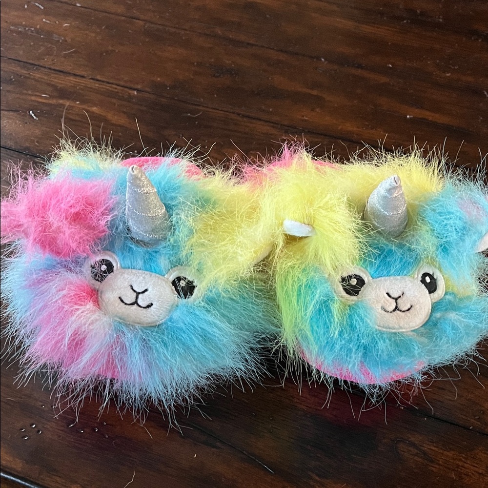 Justice Multicolor Unicorn Kids Slippers